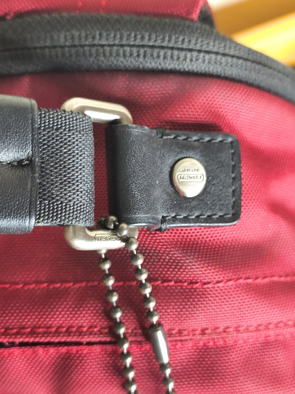 COACH Backpack Red Nylon And Black Trim W/ Silver Hardware- Large- Authentic-EUC - Picture 11 of 12